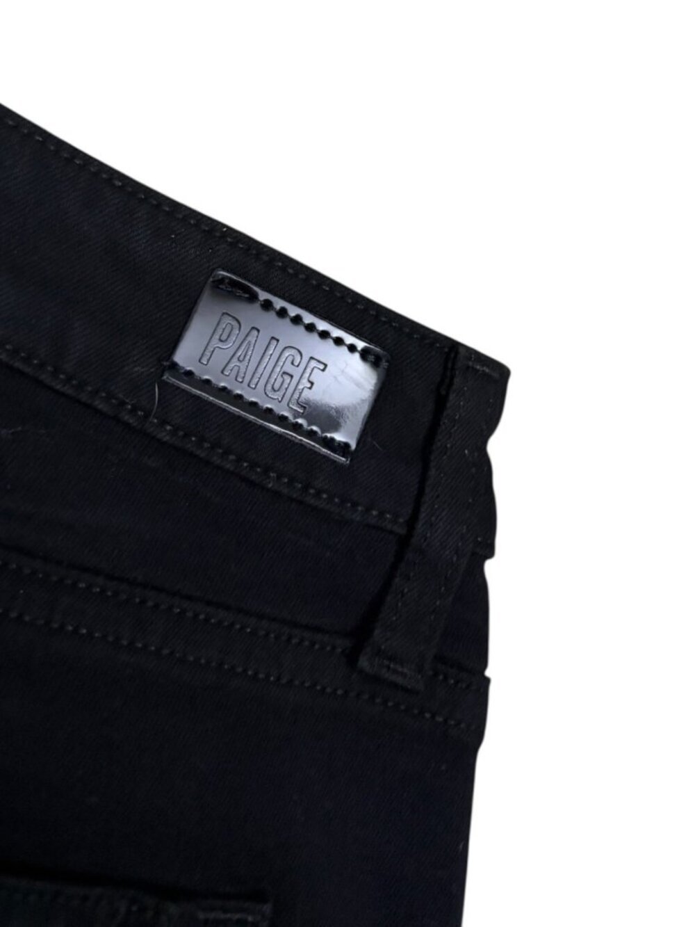 PAIGE Flared GENEVIEVE Black Denim Luxury Designer Pants Jeans Womens 34x36 - Picture 6 of 7